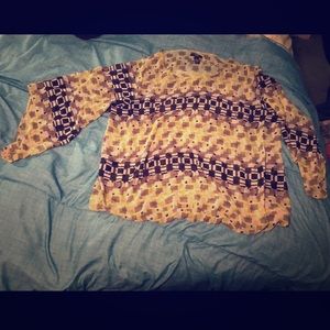 Lime green sheer blouse with built in tank